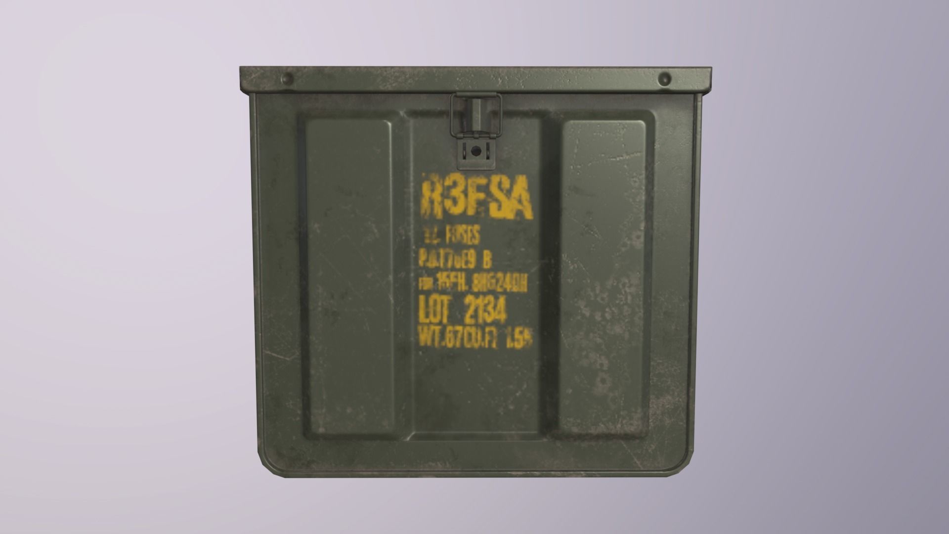 WWII Ammo Box 1 Low-poly 3D model_2