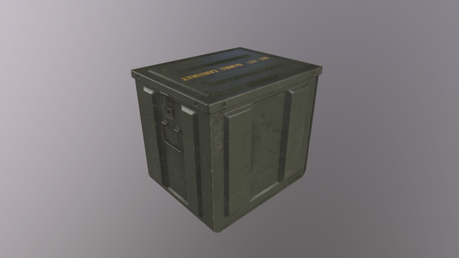 WWII Ammo Box 1 Low-poly 3D model_4