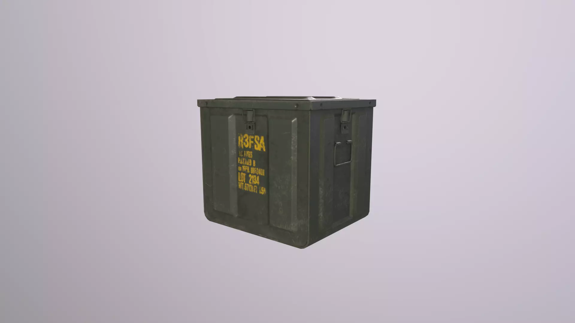 WWII Ammo Box 1 Low-poly 3D model_0
