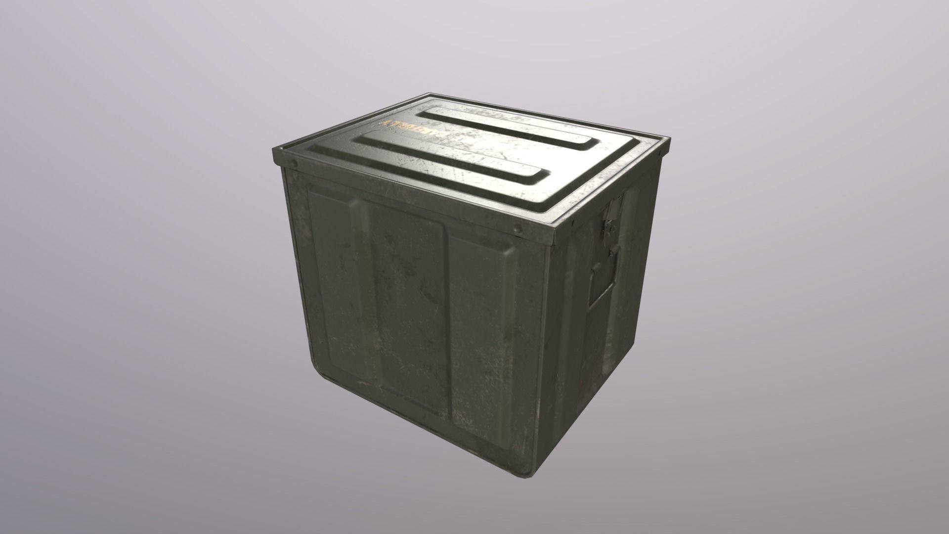 WWII Ammo Box 1 Low-poly 3D model_3