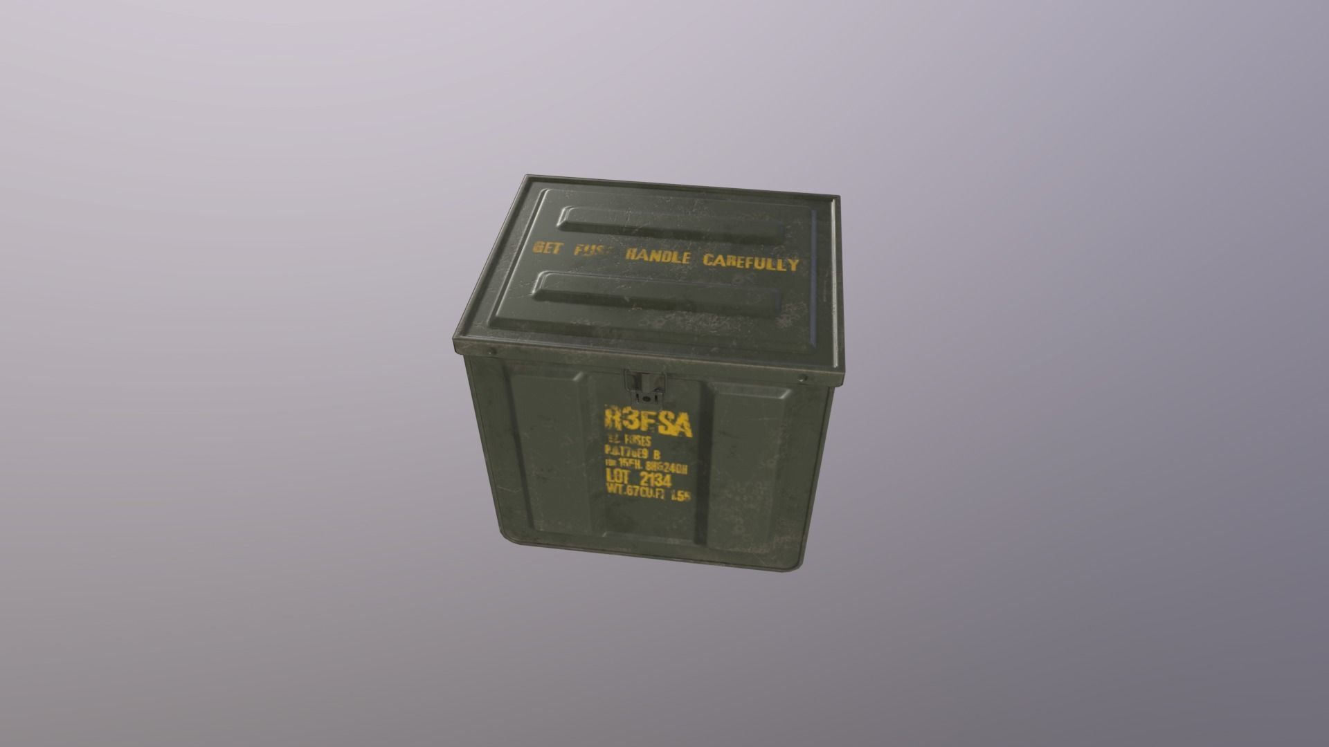 WWII Ammo Box 1 Low-poly 3D model_5