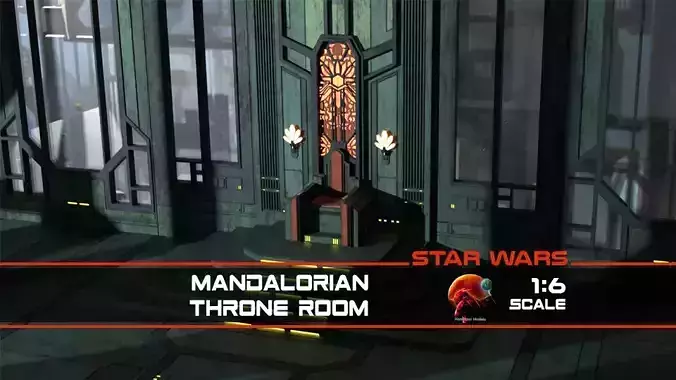 Mandalorian Throne Room 1-6 scale Hottoys 3D print model