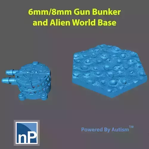 6mm-8mm Defensive Emplacement and Alien Landscape Hex Base