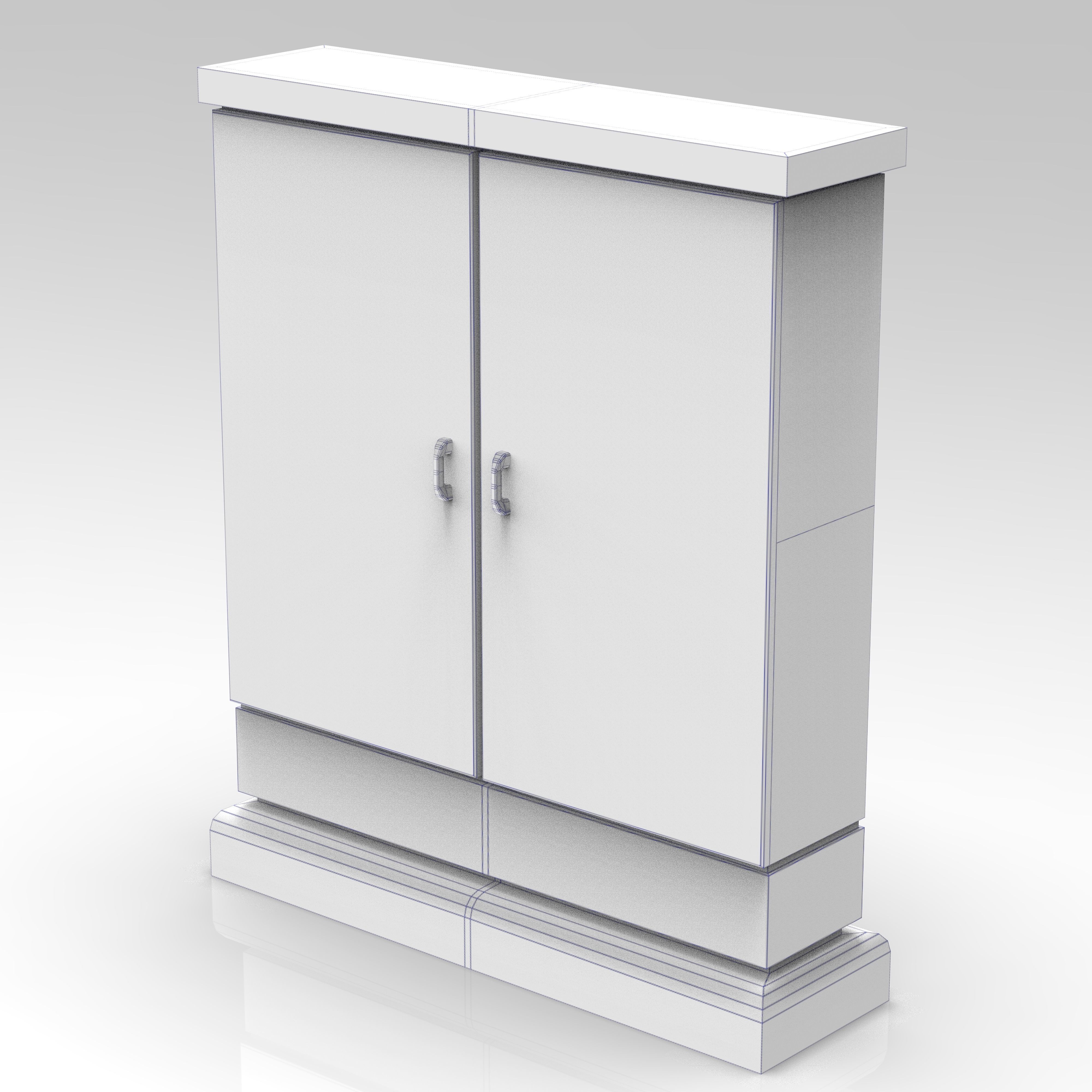 Electrical Cabinet Transformer Low-poly 3D model_4