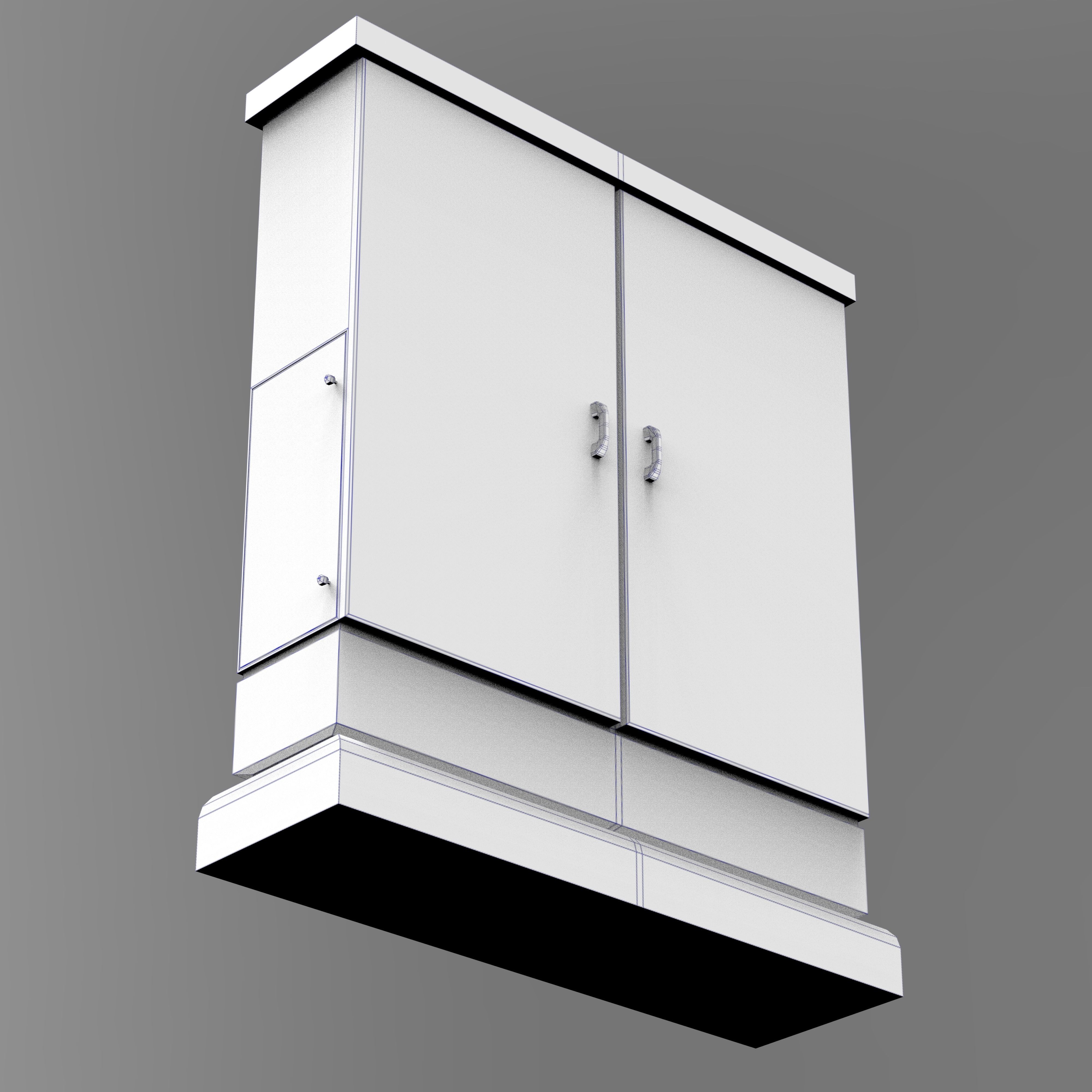 Electrical Cabinet Transformer Low-poly 3D model_8