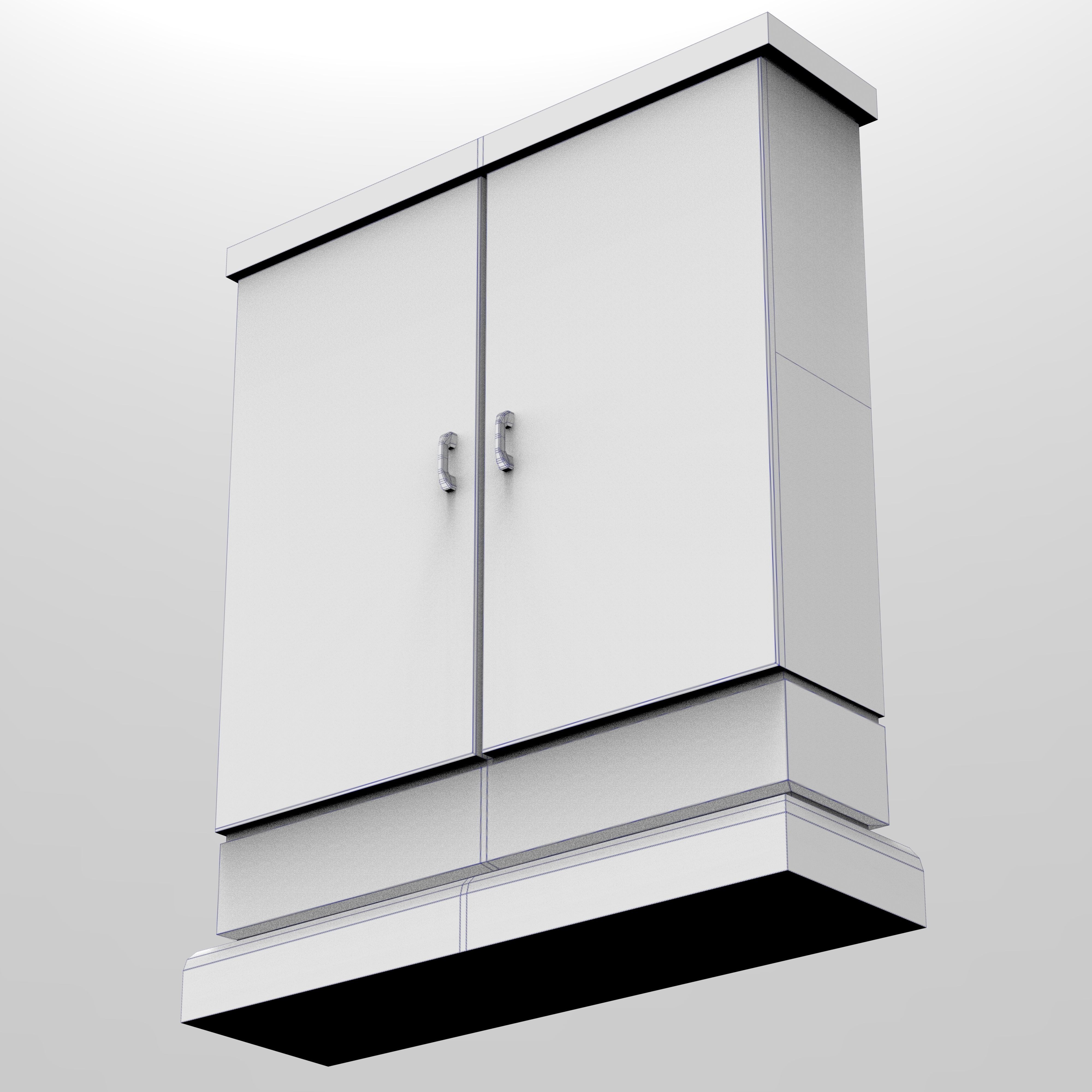 Electrical Cabinet Transformer Low-poly 3D model_6