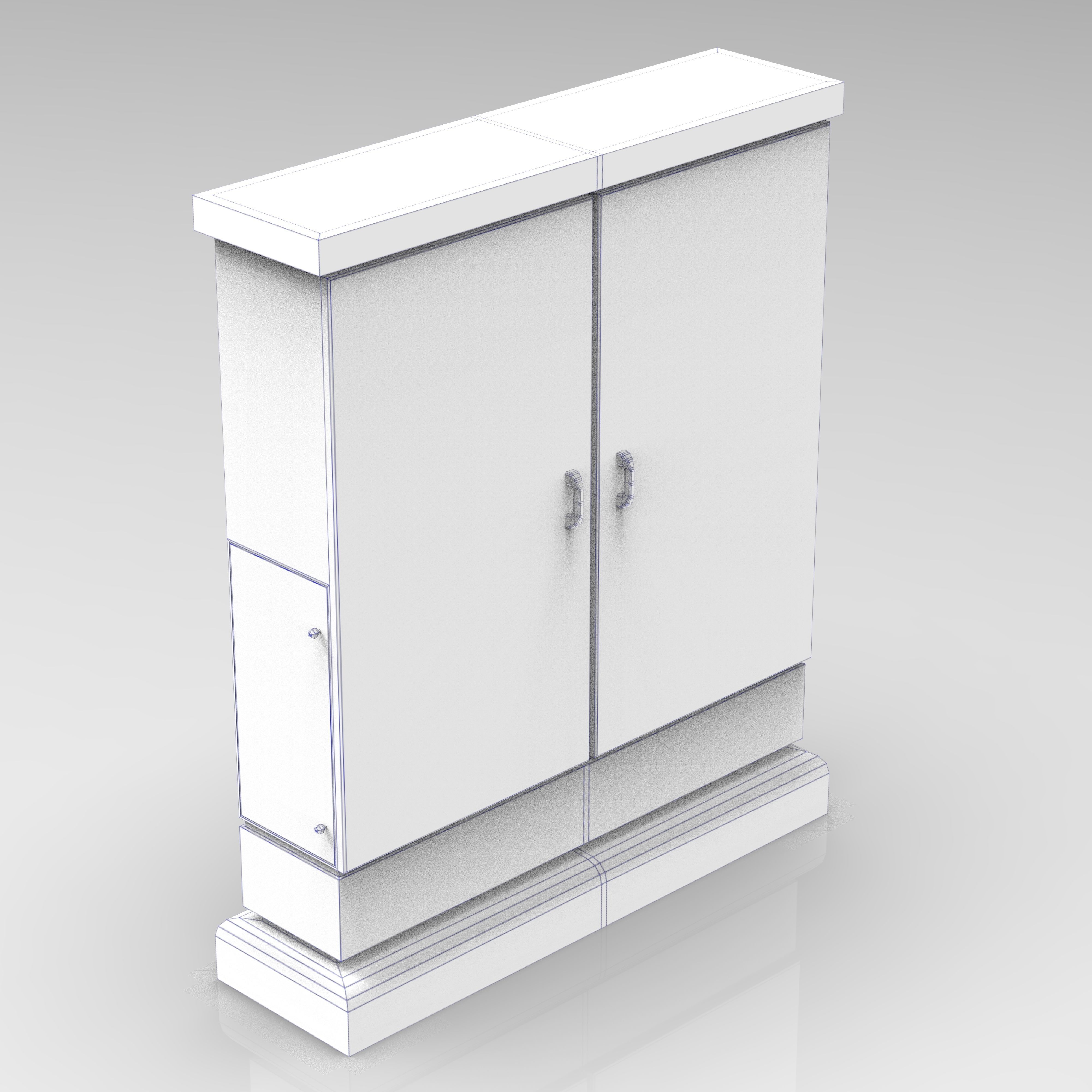 Electrical Cabinet Transformer Low-poly 3D model_2
