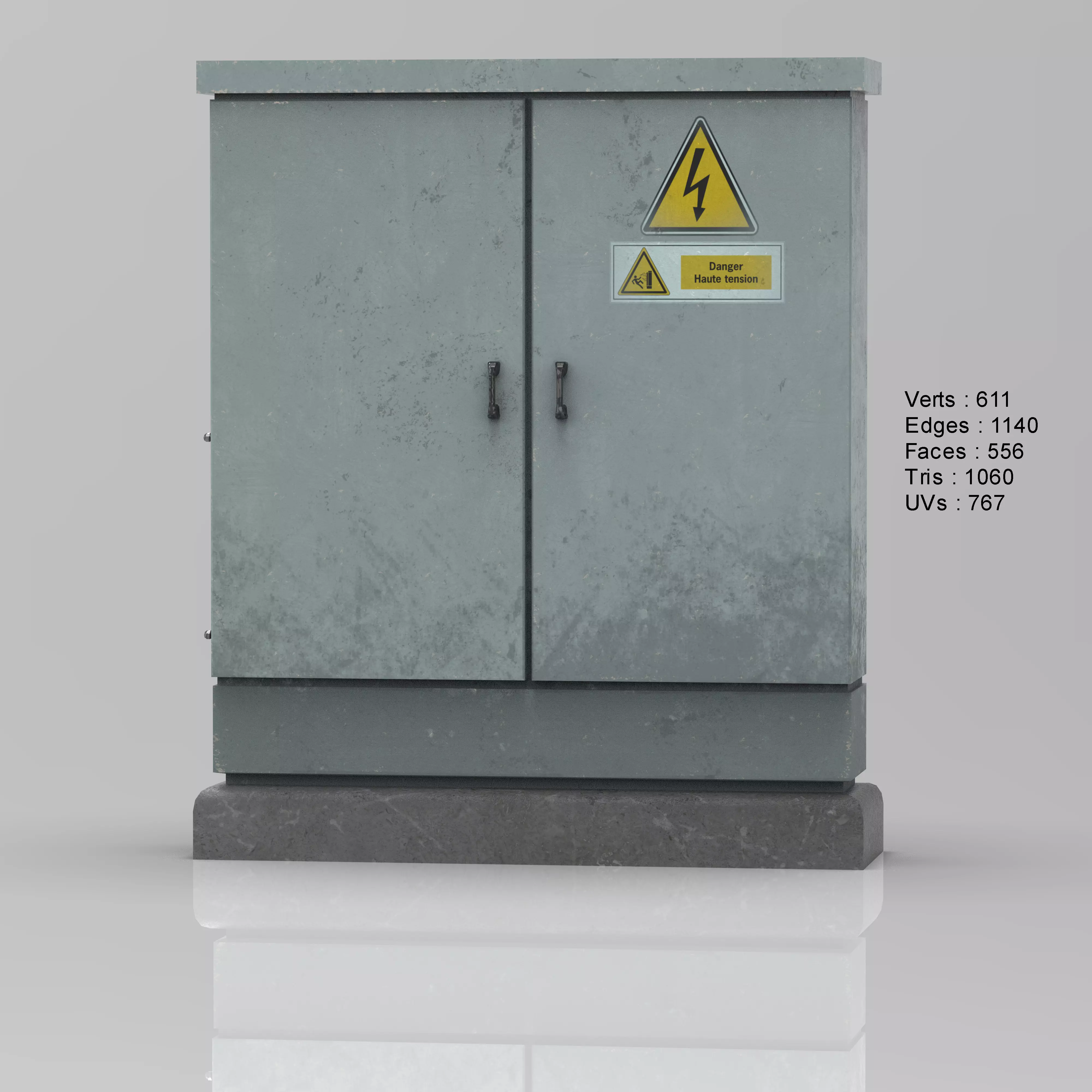 Electrical Cabinet Transformer Low-poly 3D model_0