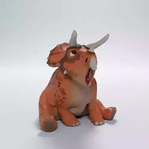 Triceratops sitting cute dino - pre-supported