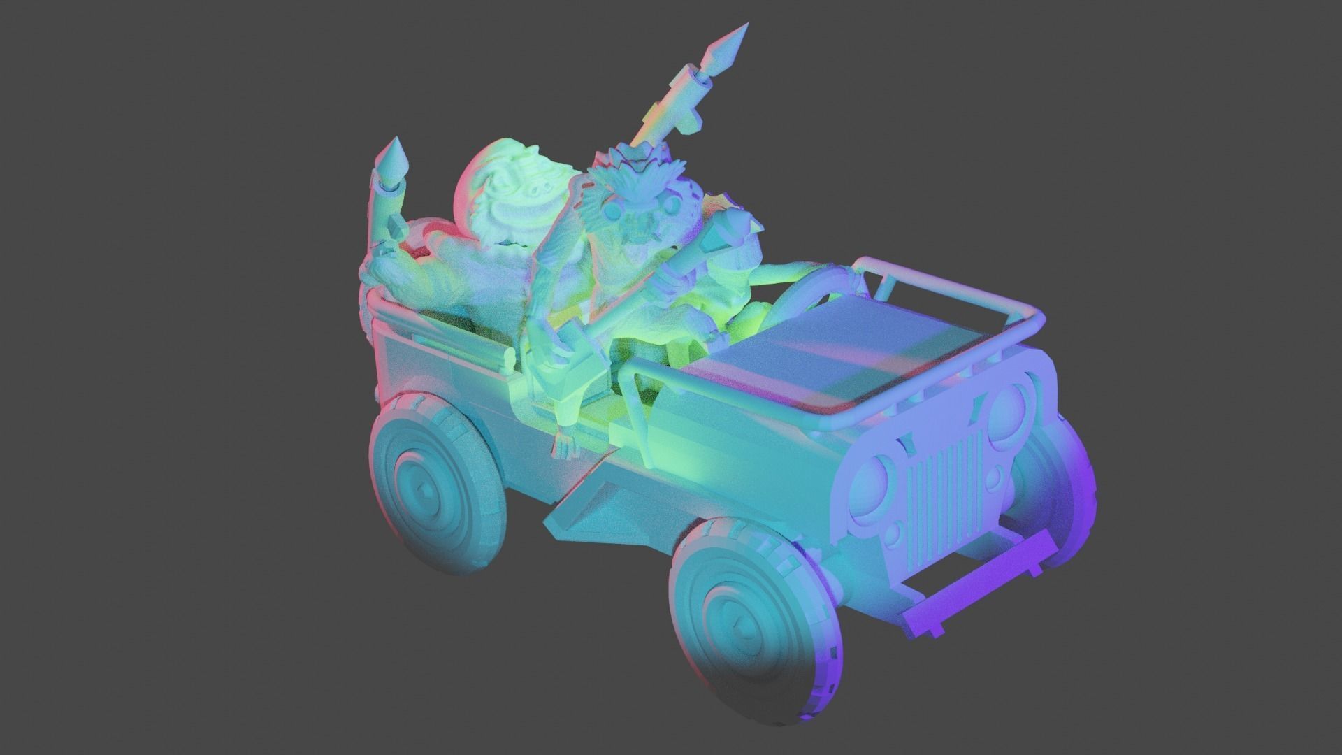 army vehicle monkey soldiers  3D print model_2