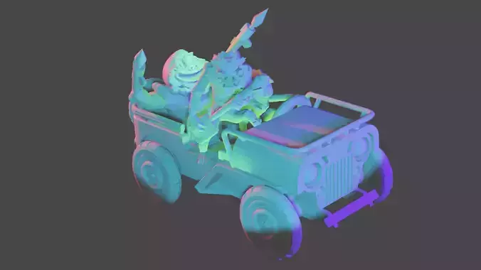 army vehicle monkey soldiers  3D print model