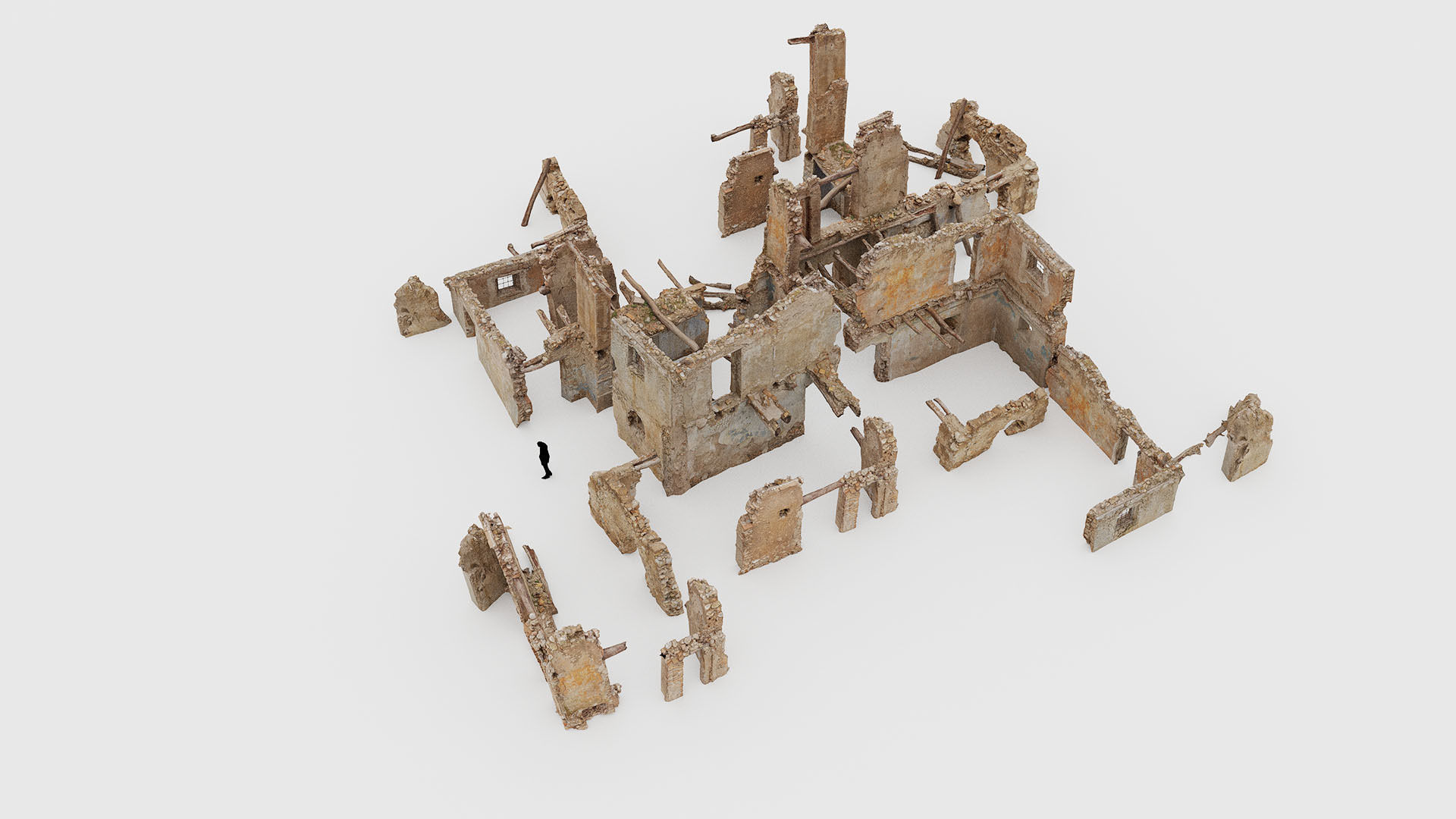 Old Bouilding Ruins Pack Low-poly 3D model_7