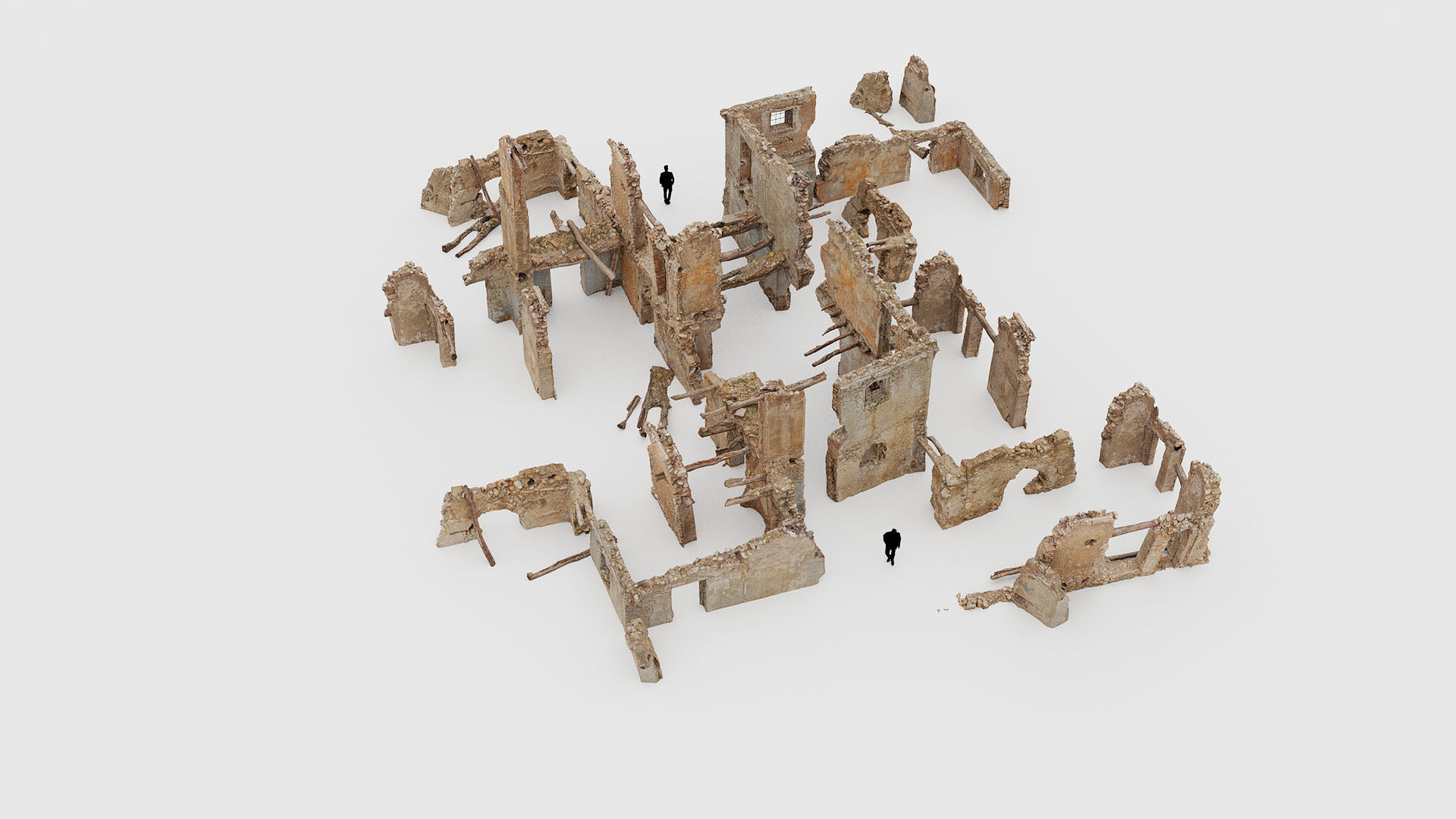Old Bouilding Ruins Pack Low-poly 3D model_10