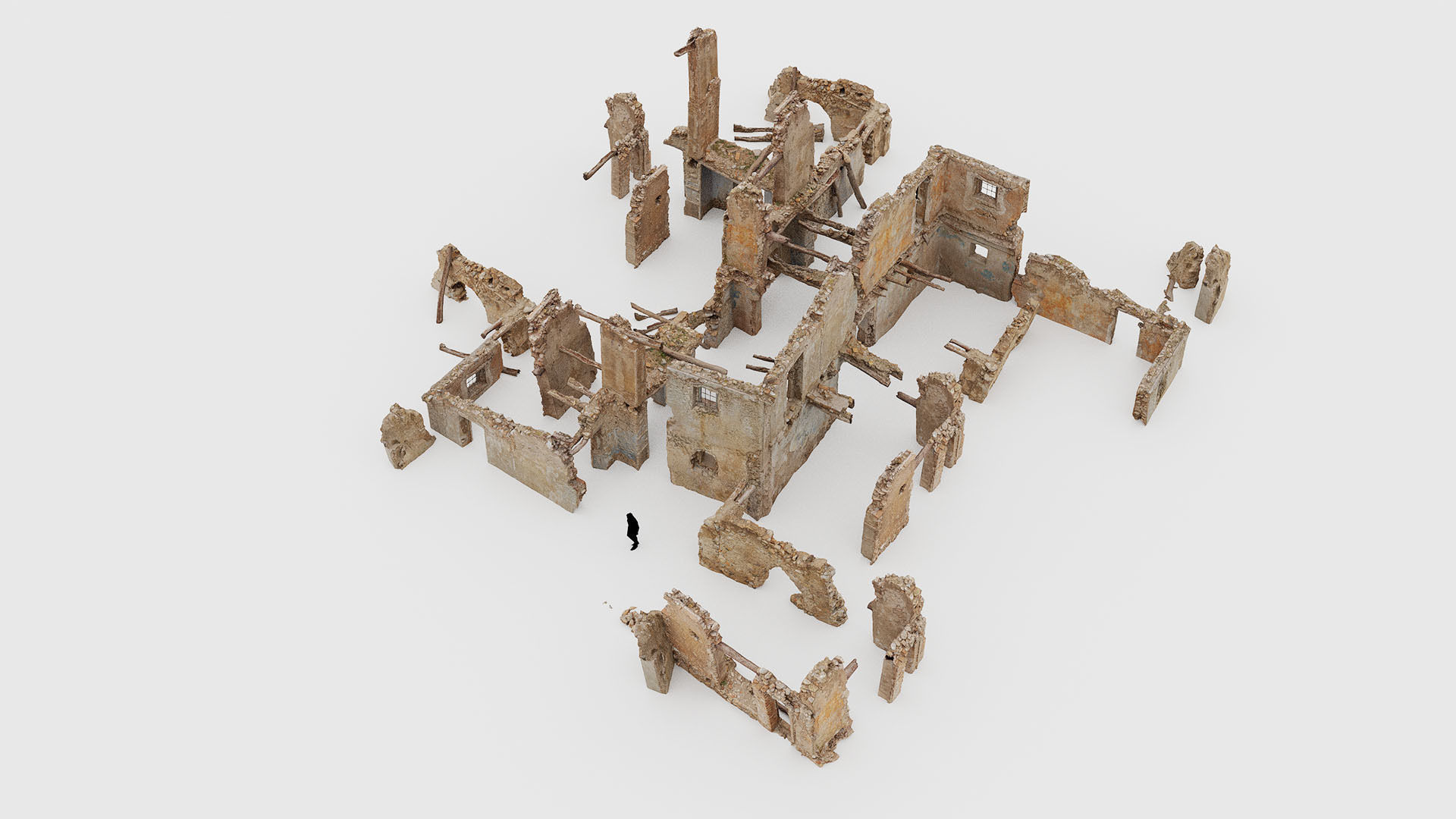 Old Bouilding Ruins Pack Low-poly 3D model_8
