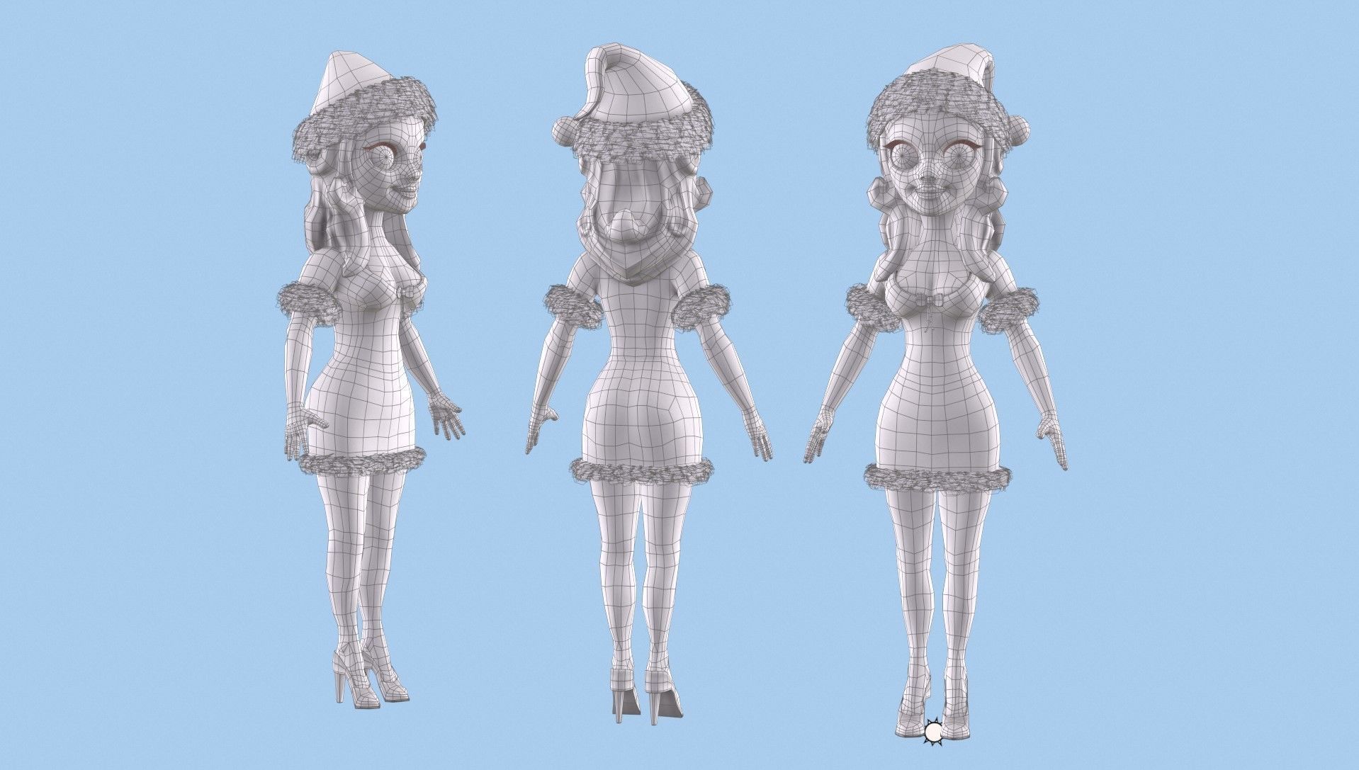 Ms Santa Low-poly 3D model_7