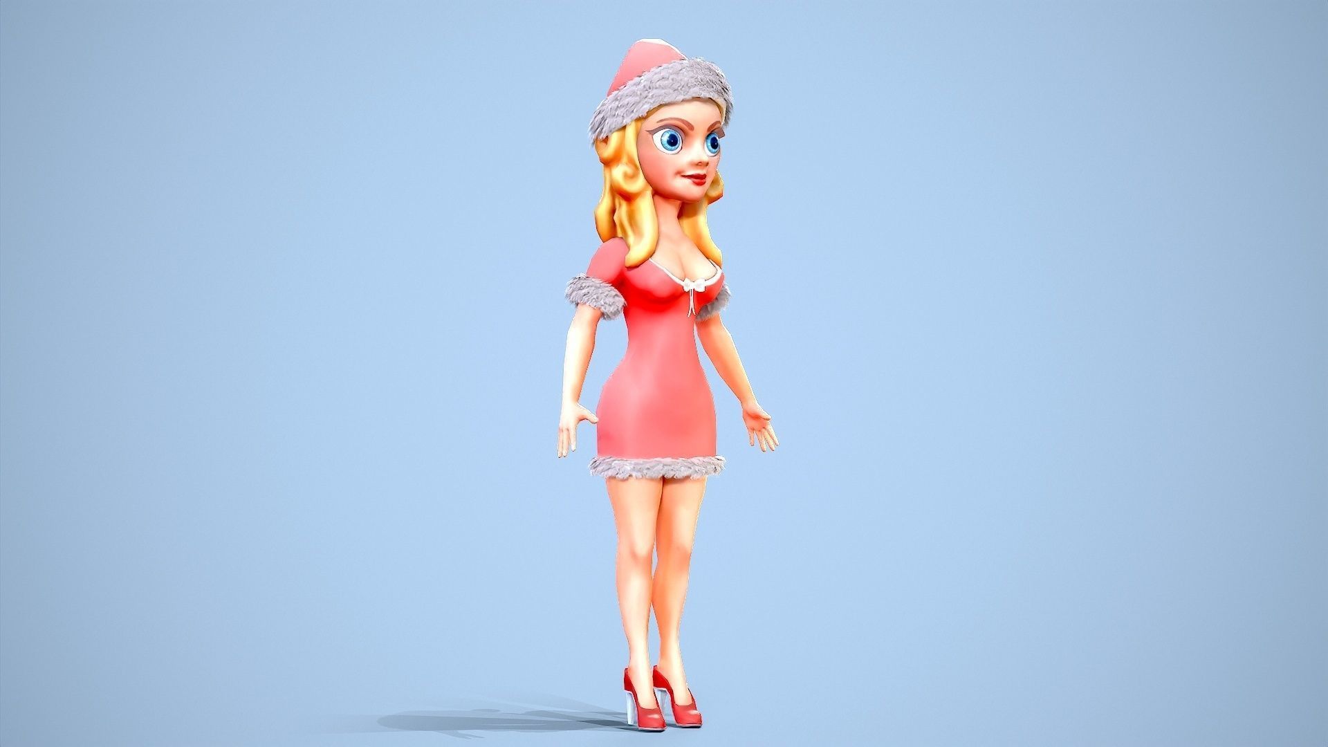 Ms Santa Low-poly 3D model_1