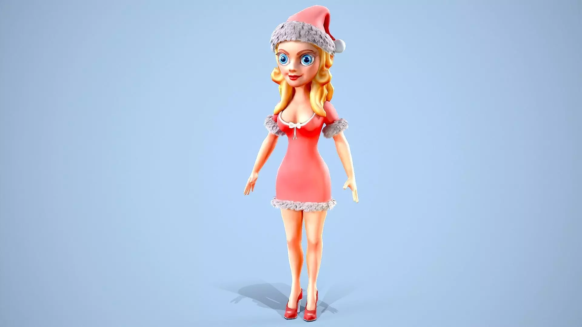 Ms Santa Low-poly 3D model_0