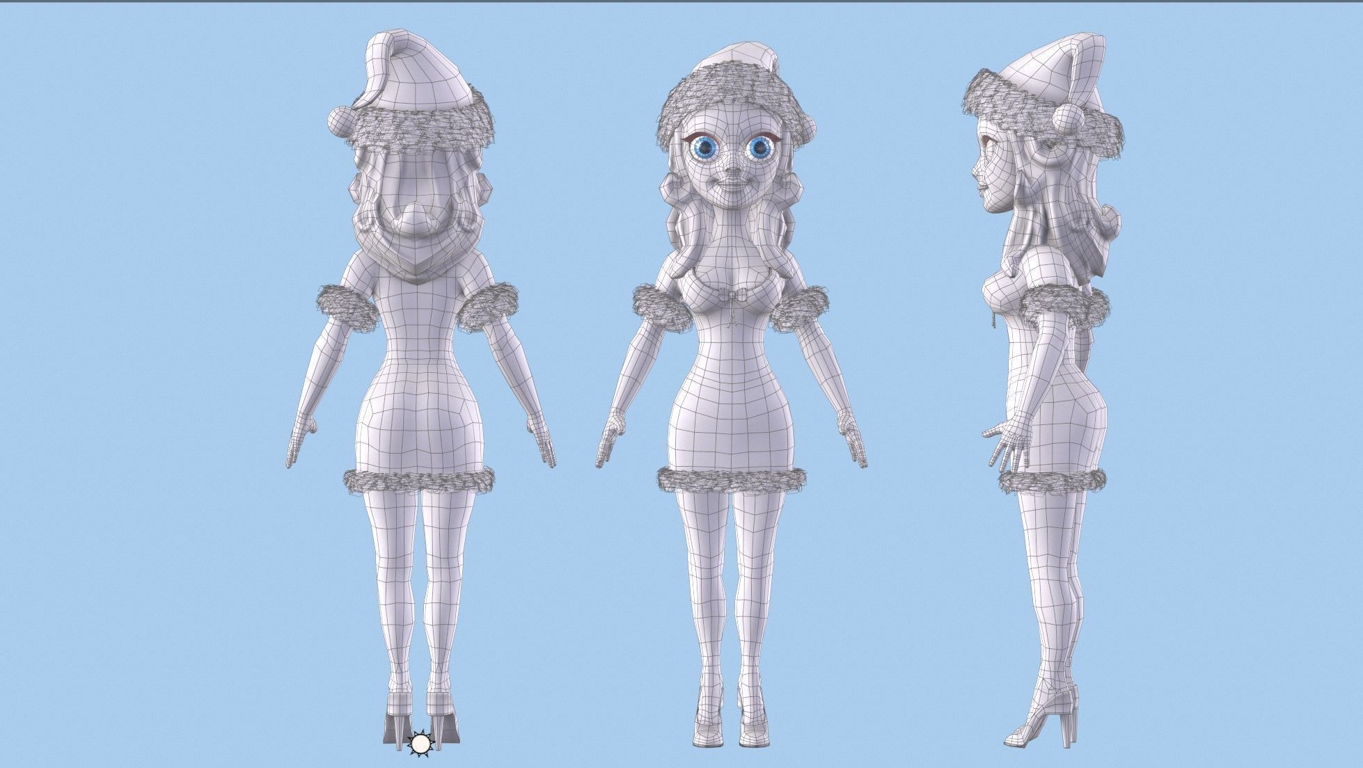 Ms Santa Low-poly 3D model_8