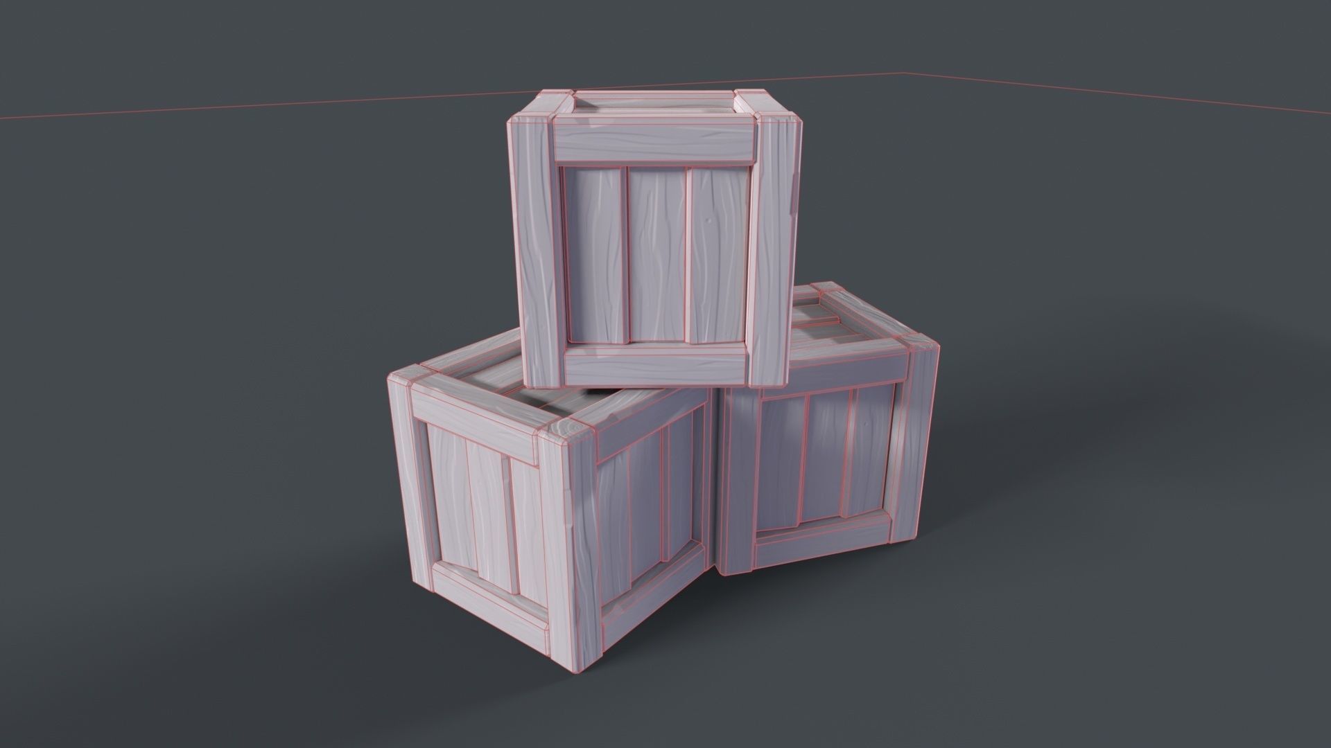 Modular Stylized Crates Low-poly 3D model_21