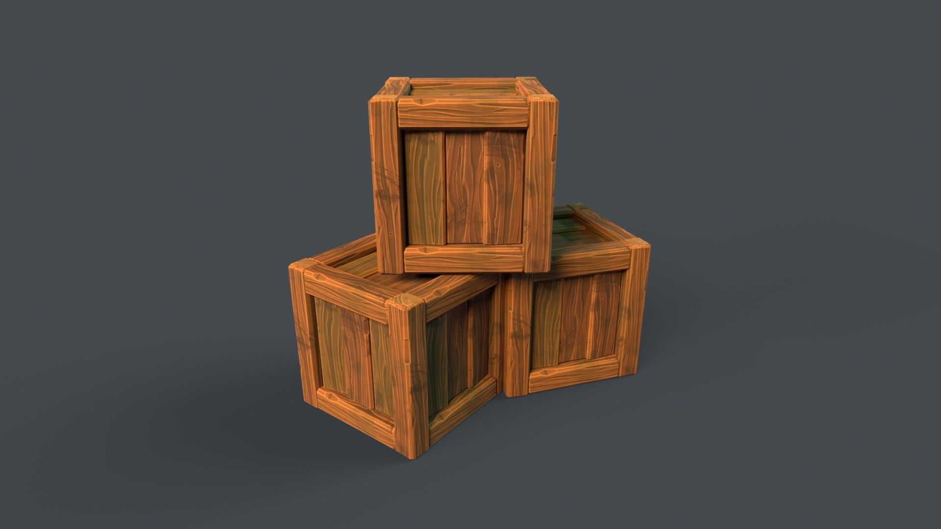 Modular Stylized Crates Low-poly 3D model_20