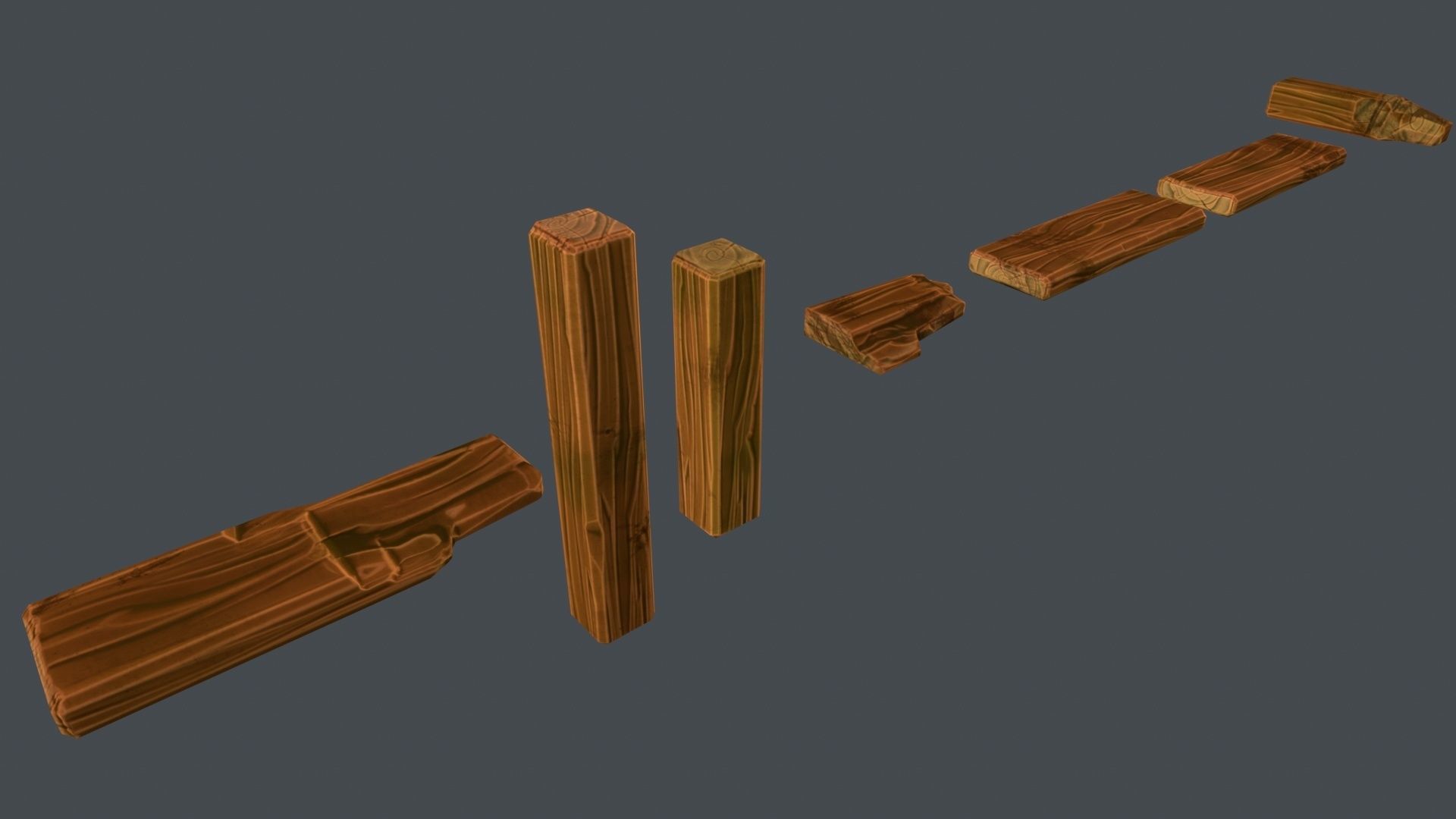 Modular Stylized Crates Low-poly 3D model_7