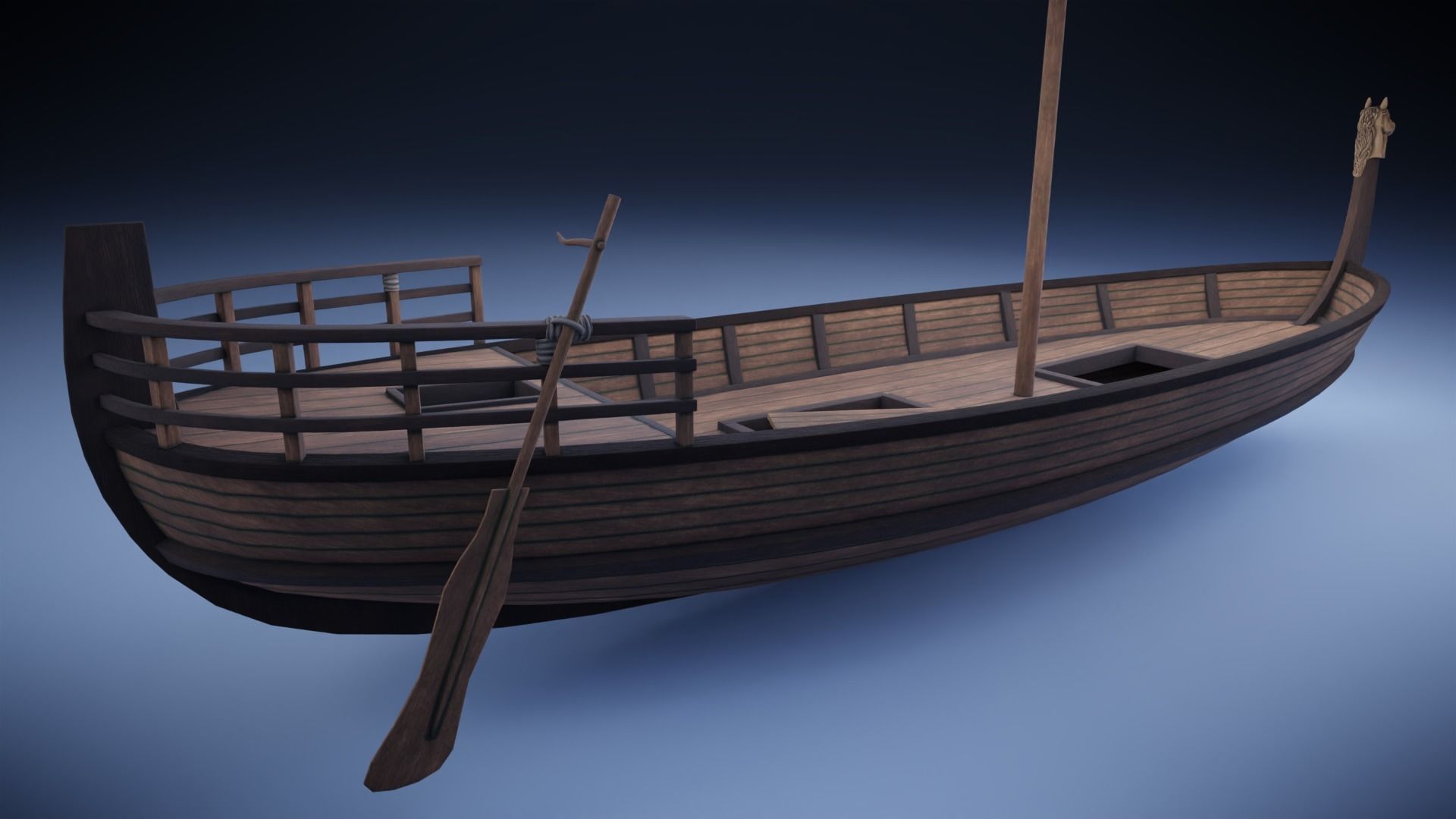 Ancient Ship Low-poly 3D model_5