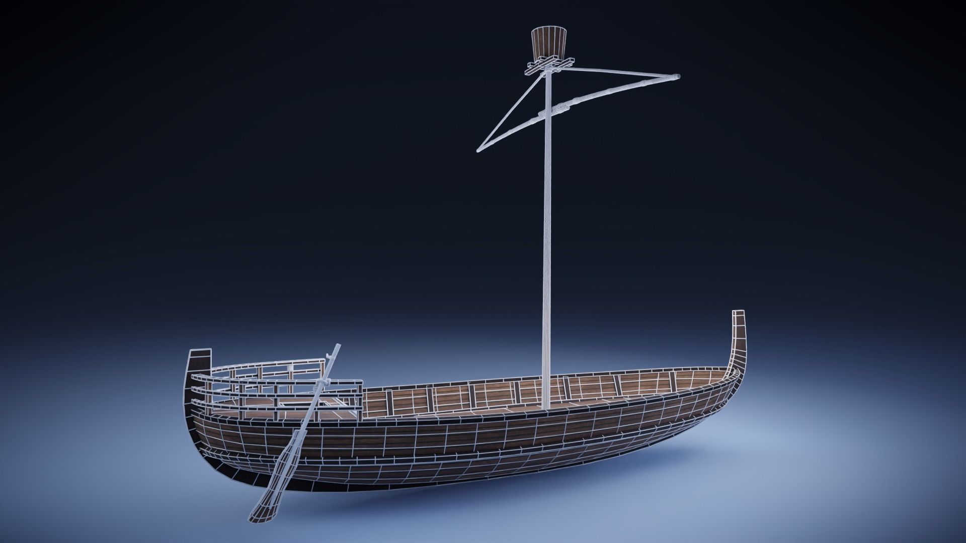 Ancient Ship Low-poly 3D model_9