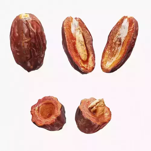 Dates date fruit Low-poly 3D model