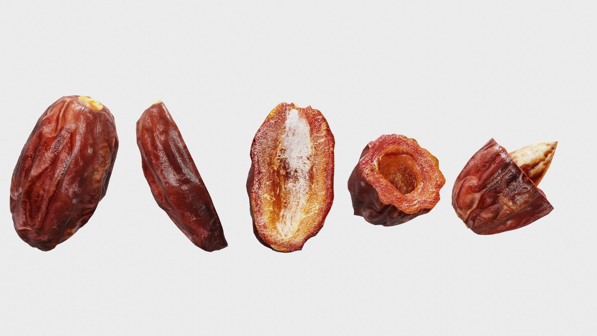 Dates date fruit Low-poly 3D model_4
