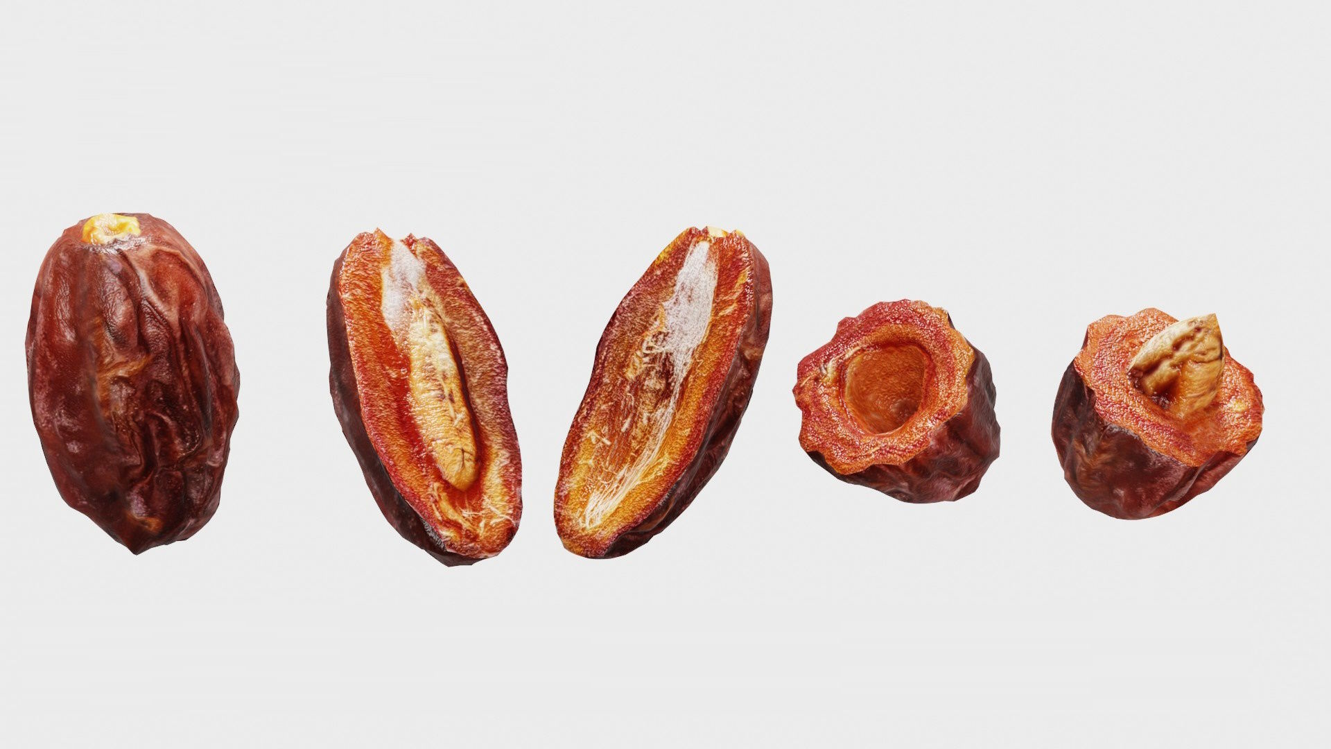 Dates date fruit Low-poly 3D model_2