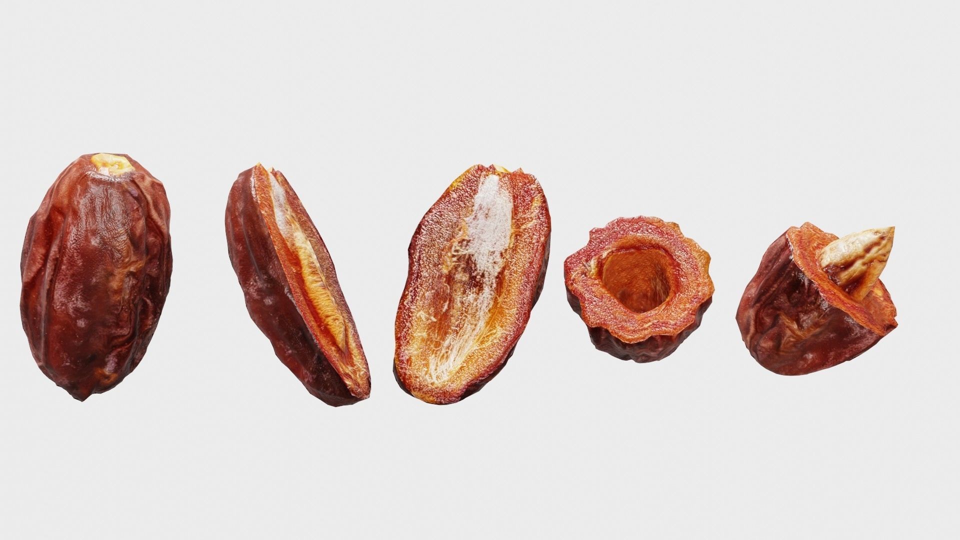 Dates date fruit Low-poly 3D model_3