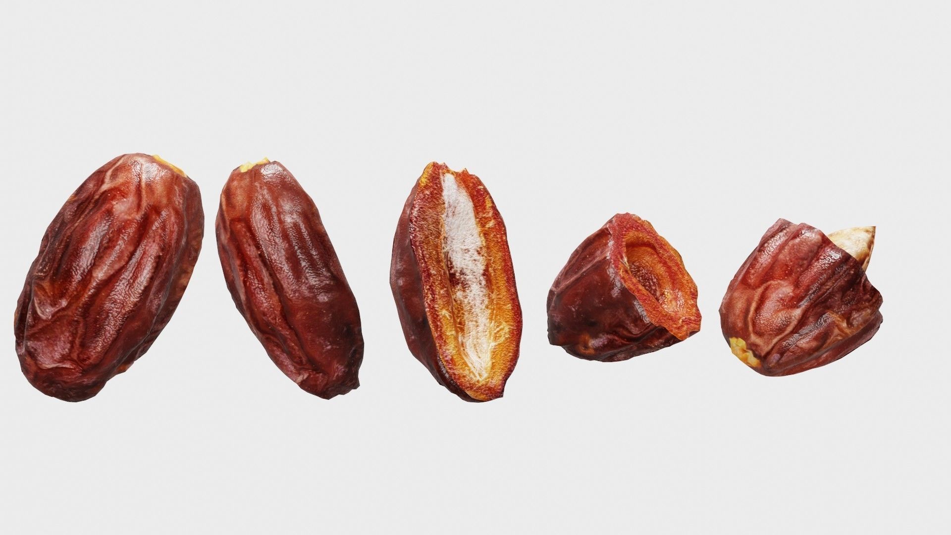 Dates date fruit Low-poly 3D model_5