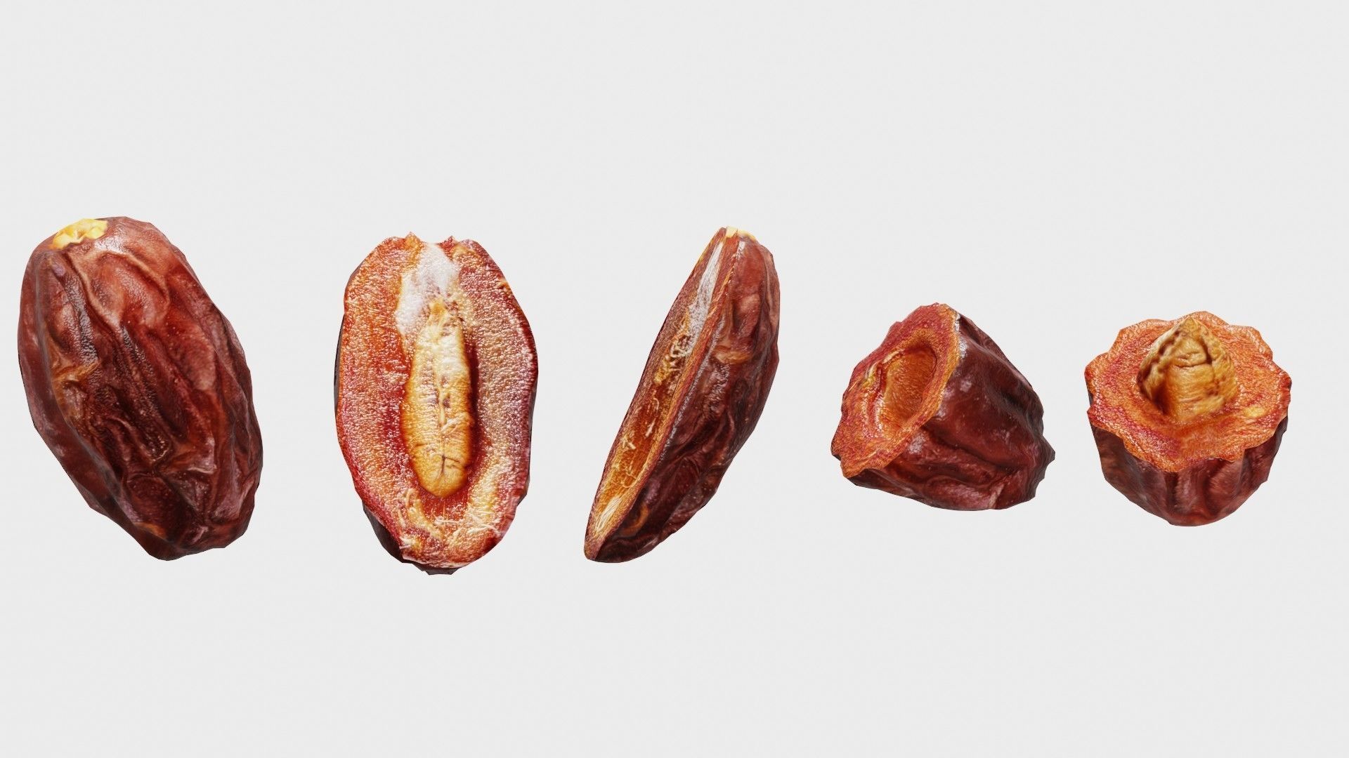 Dates date fruit Low-poly 3D model_13