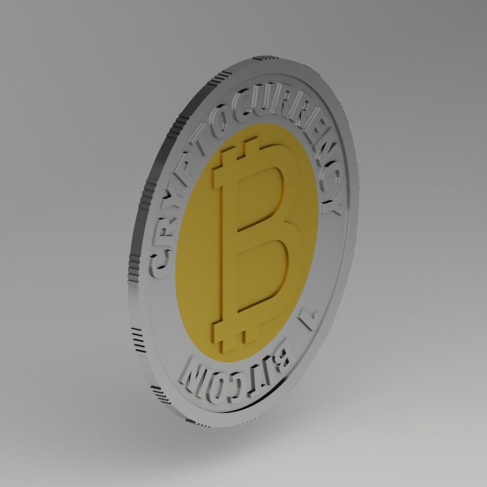 Bitcoin coin 3D model_2