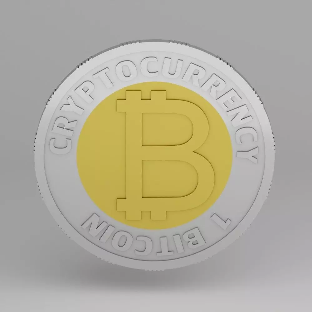 Bitcoin coin 3D model_0