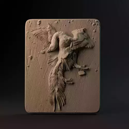 Archaeopteryx dead 1-6 scale pre-supported bird-like dinosaur 3D print model