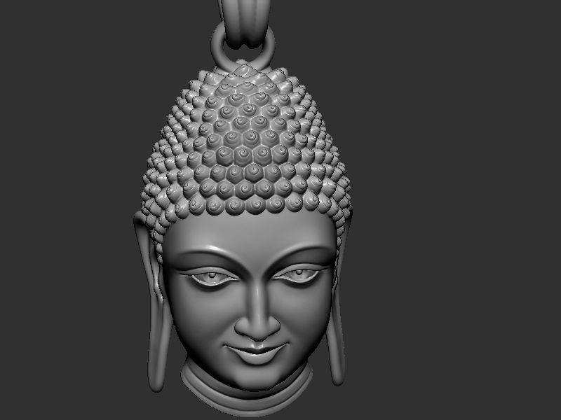Buddha Head Loket 3D print model_7