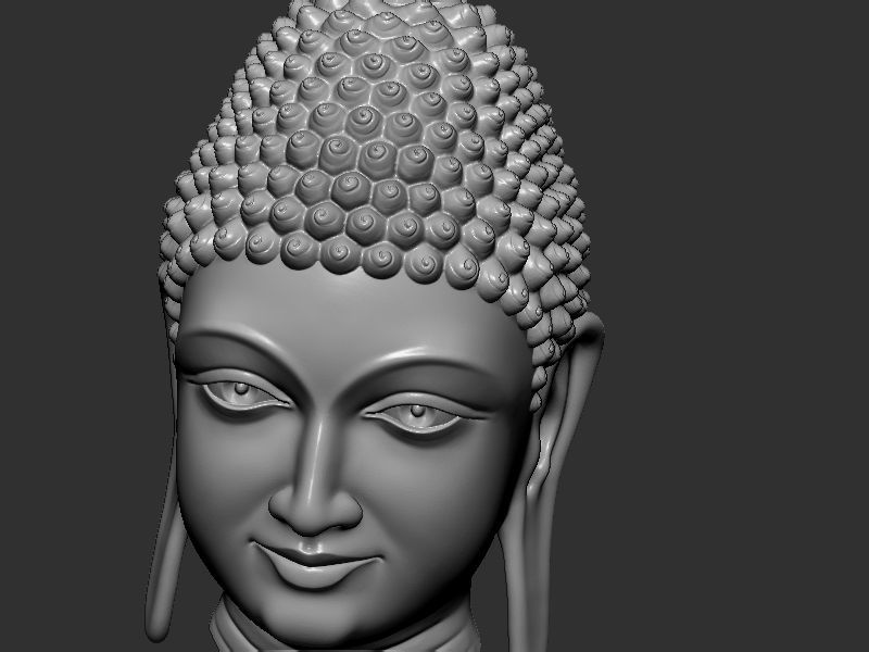 Buddha Head Loket 3D print model_5