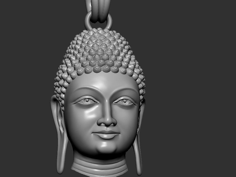 Buddha Head Loket 3D print model_4