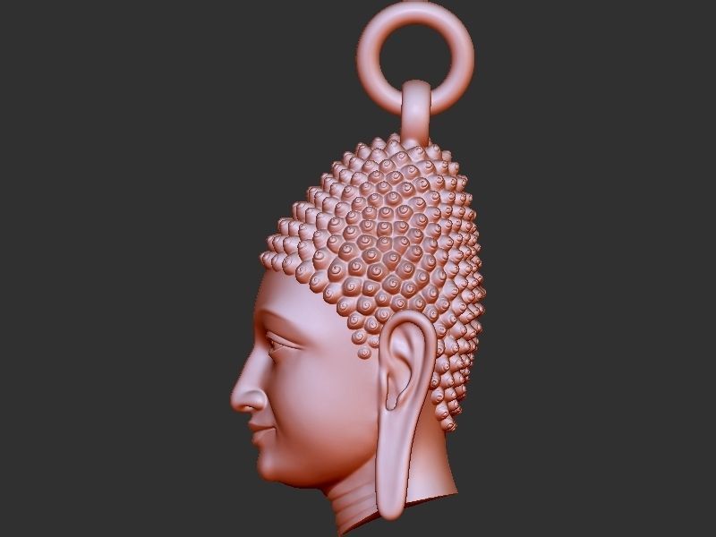Buddha Head Loket 3D print model_3