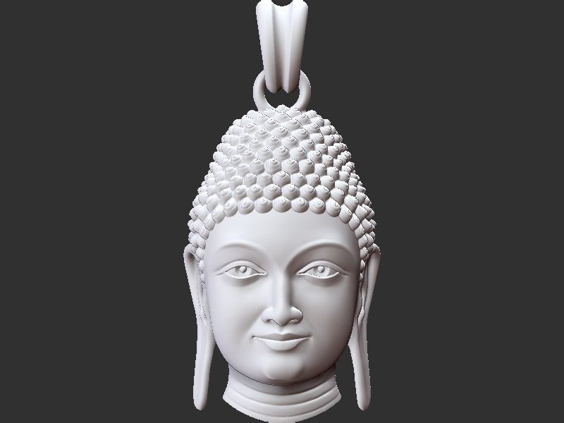 Buddha Head Loket 3D print model_15