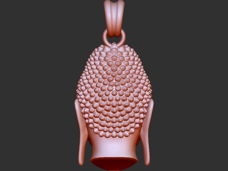 Buddha Head Loket 3D print model_2