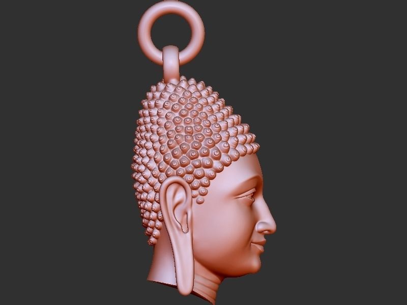 Buddha Head Loket 3D print model_1