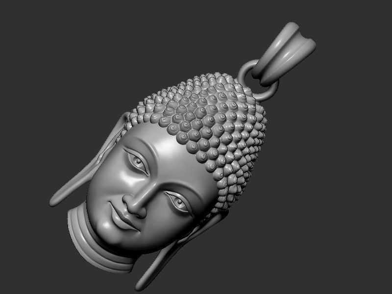 Buddha Head Loket 3D print model_9