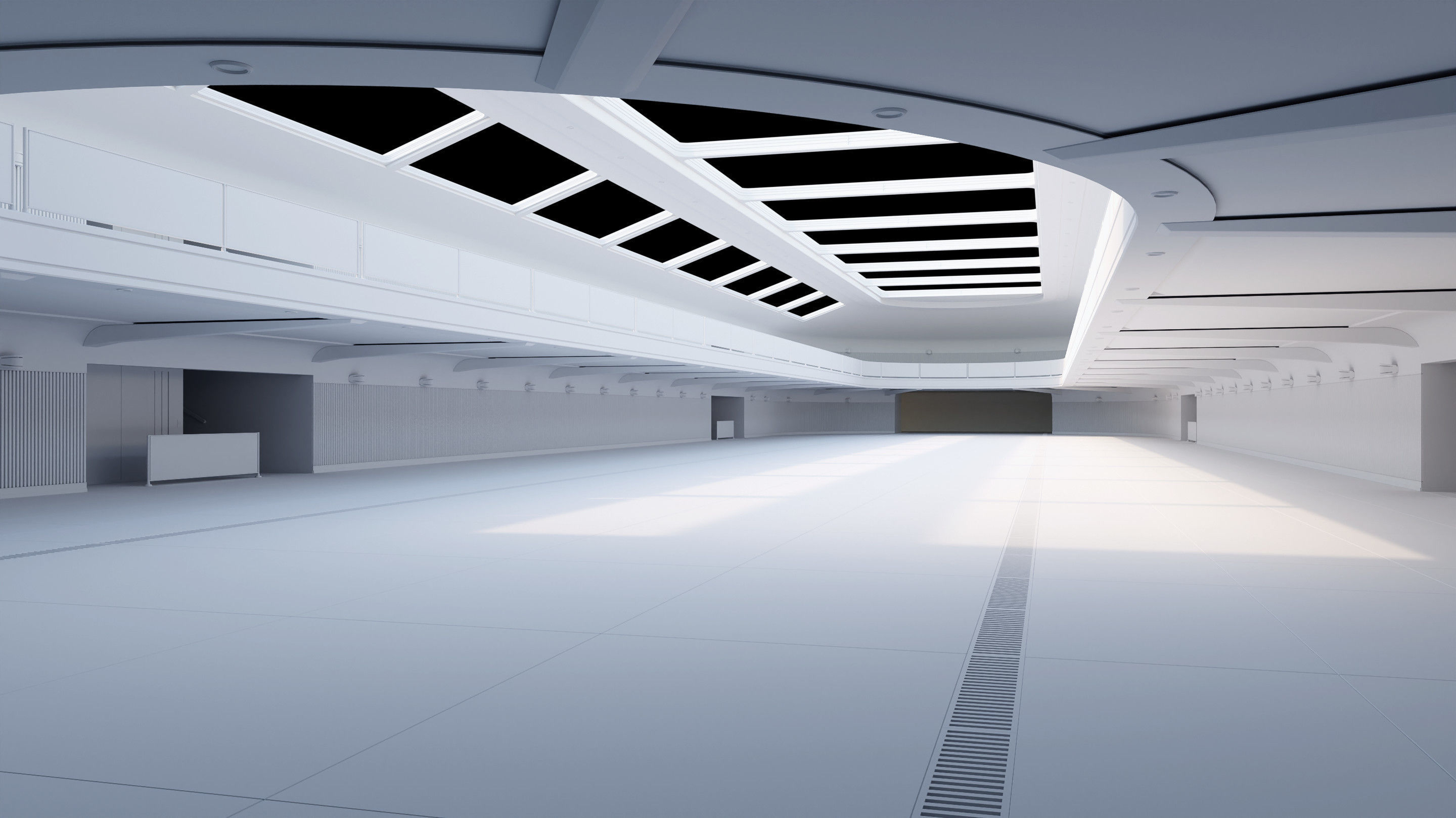 Modern Luxury Car Park - Garage -  Hall - Hipoly 3D Model 3D model_8