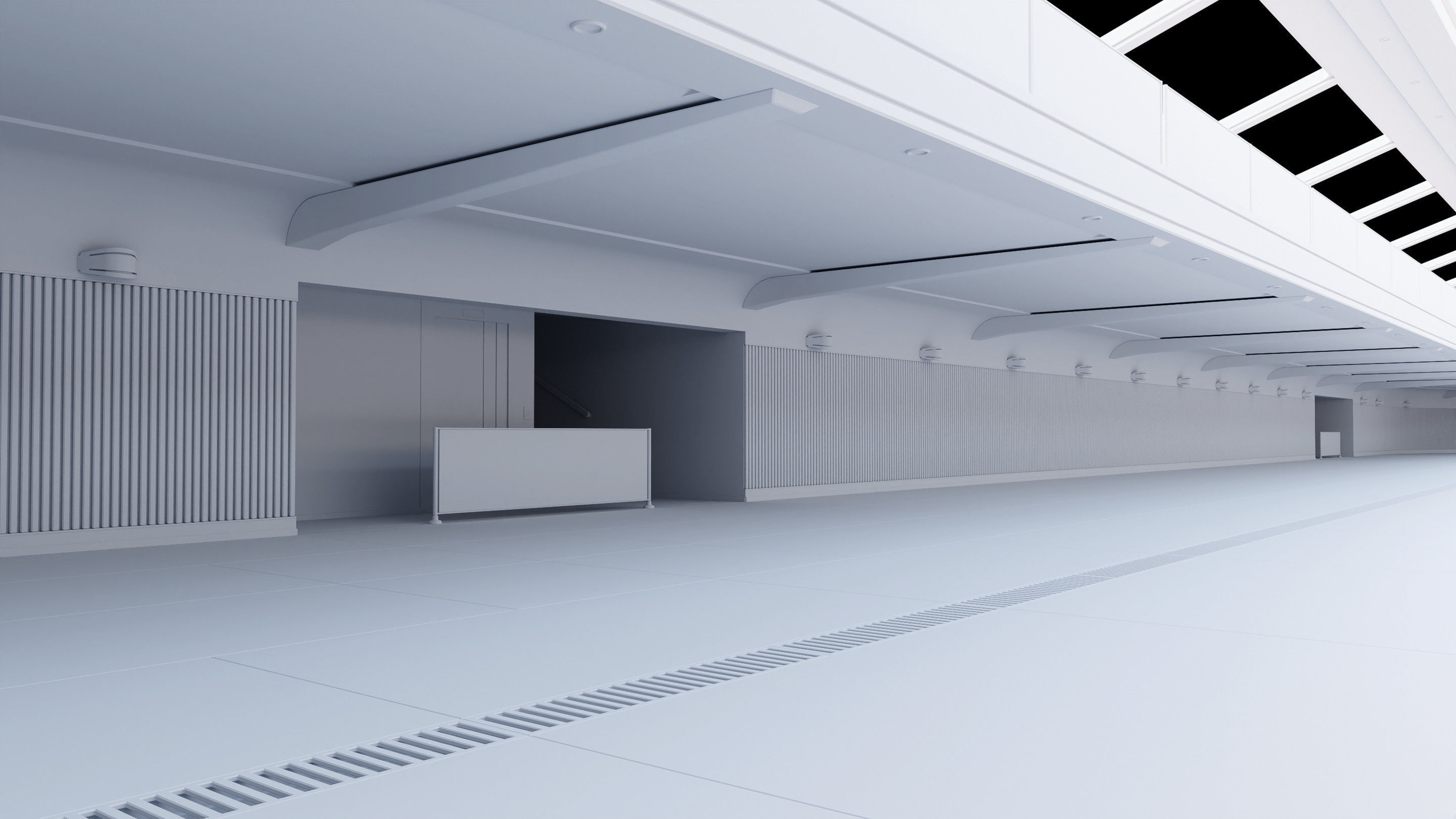 Modern Luxury Car Park - Garage -  Hall - Hipoly 3D Model 3D model_10