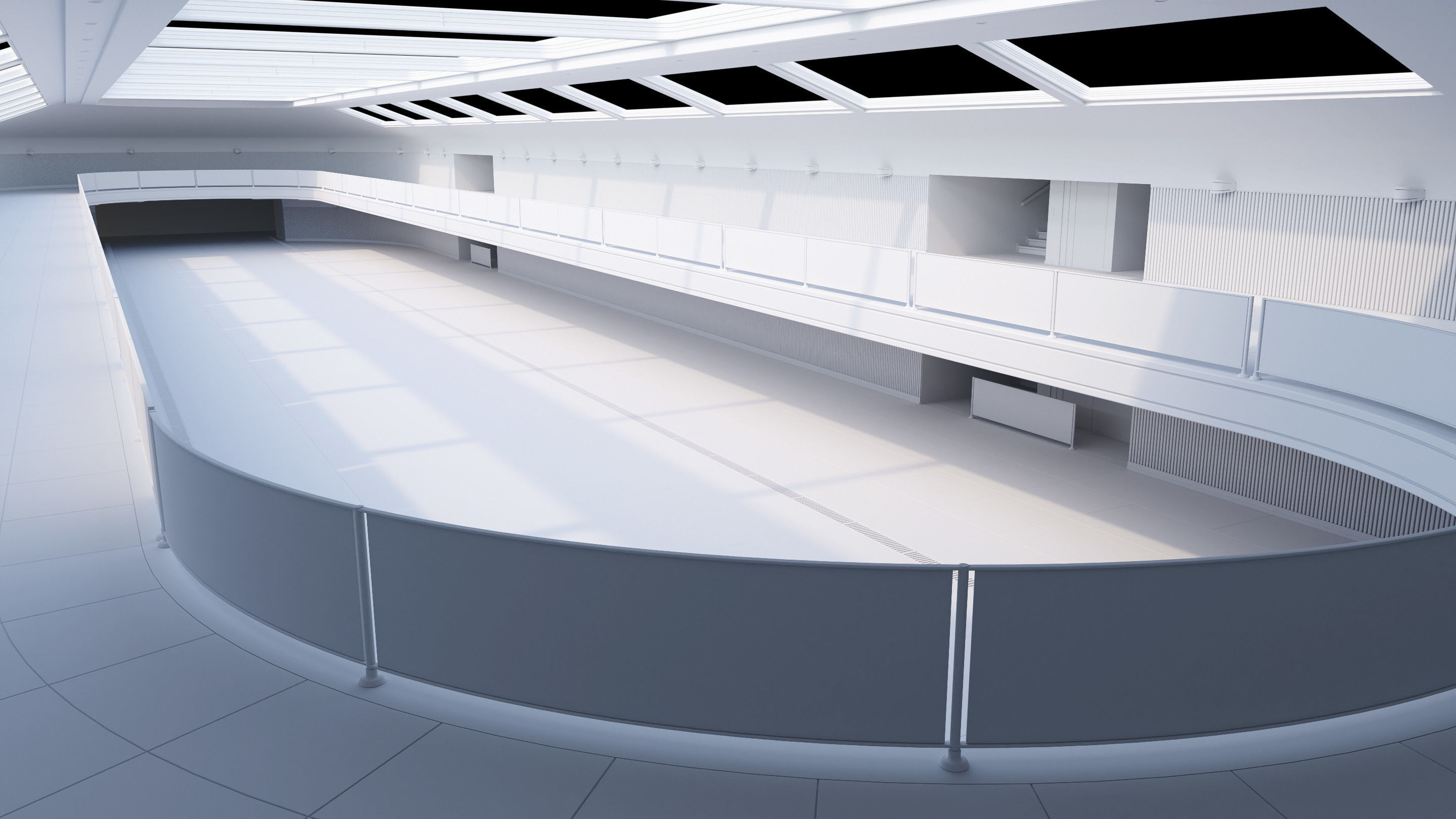 Modern Luxury Car Park - Garage -  Hall - Hipoly 3D Model 3D model_9