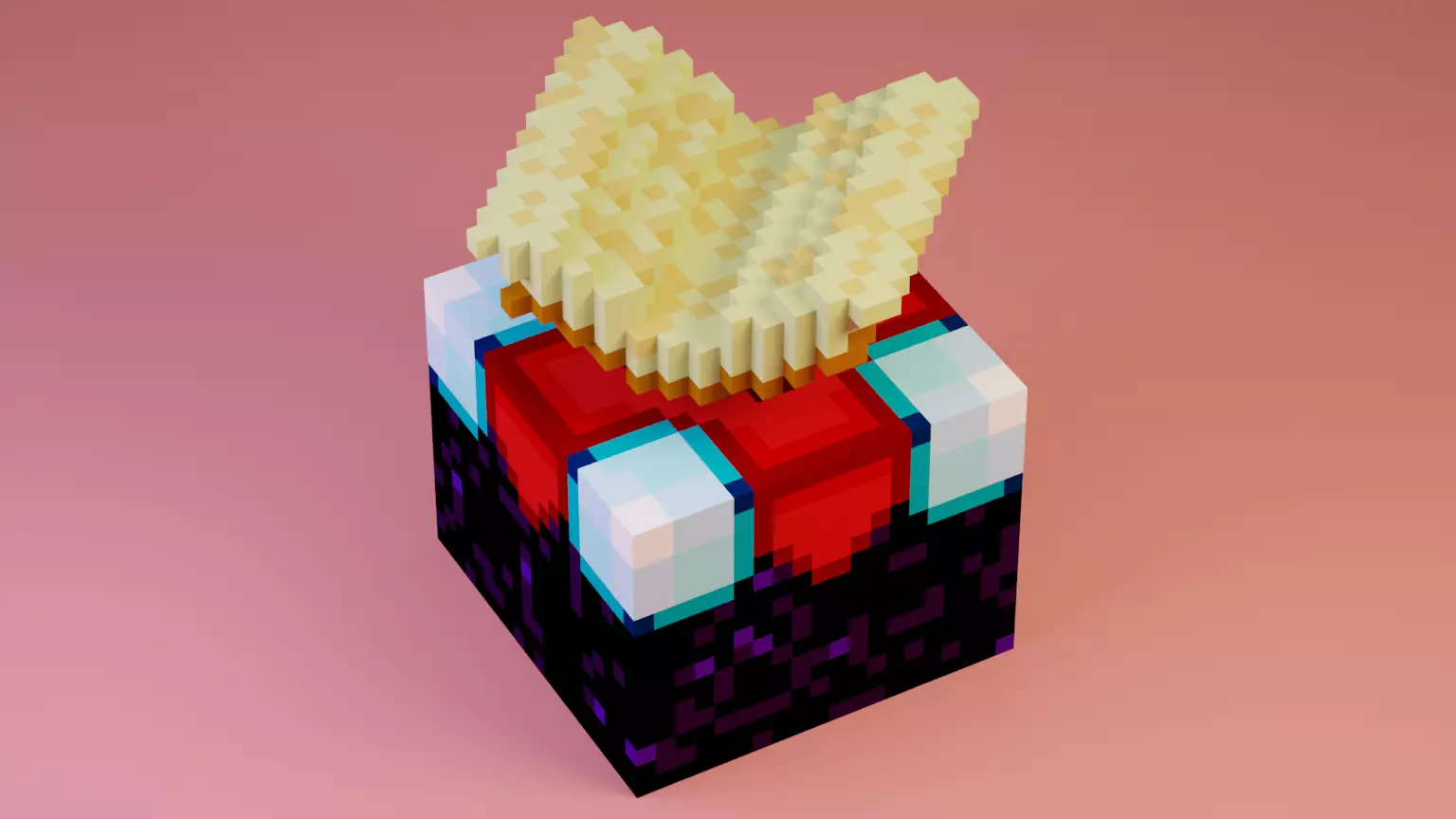 Minecraft Enchanting Table voxel art Low-poly 3D model