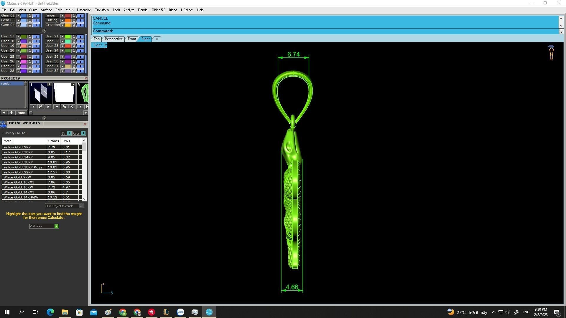 new design snake pendant 4572 3D print model_6