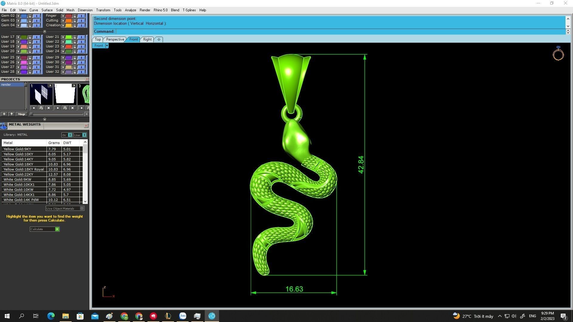 new design snake pendant 4572 3D print model_5